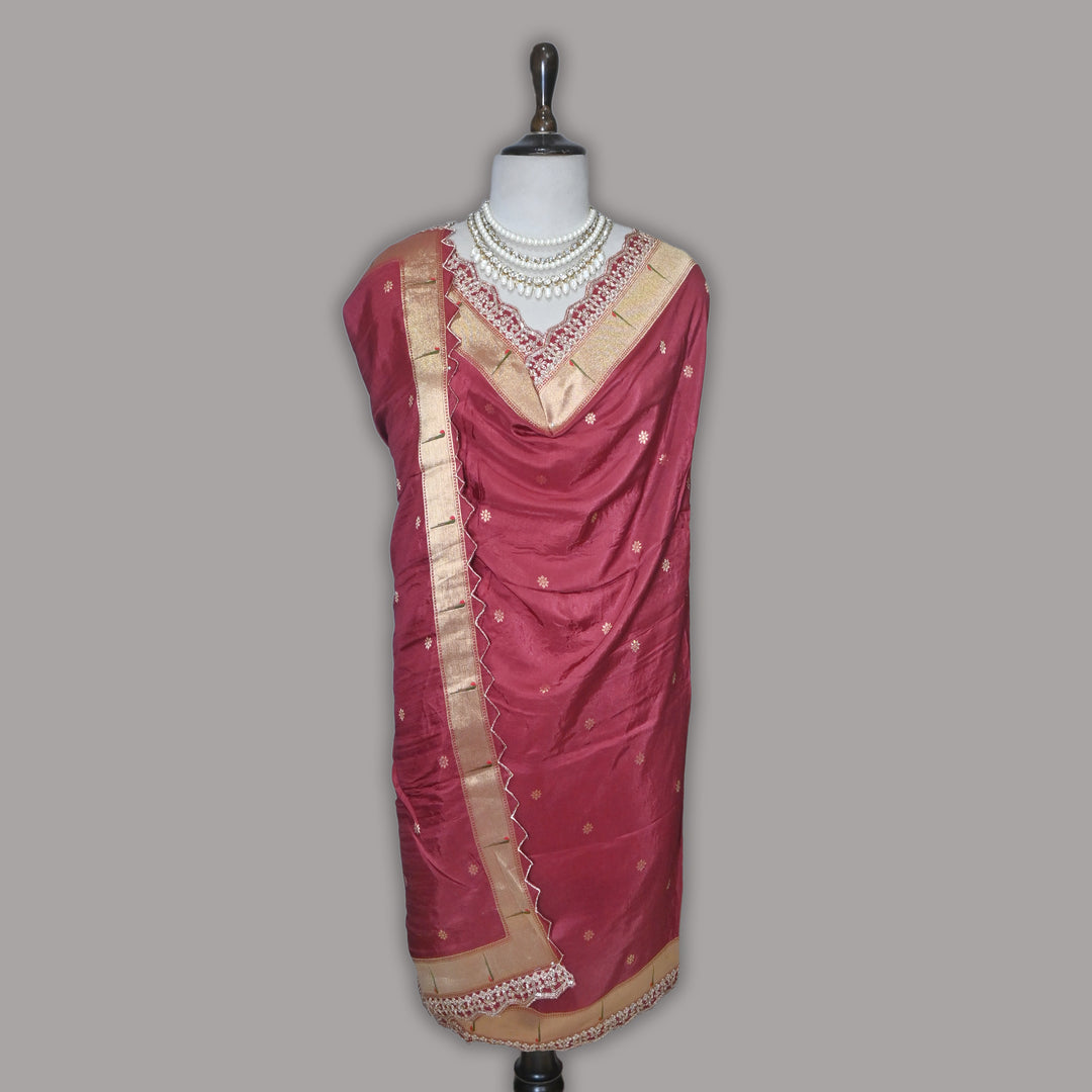 Dola Silk Zari Jacquard Dupatta | Designer Ethnic Dupatta -B88333-C
