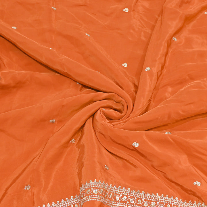 Premium Dyed Crepe Zari & Sequins Embroidery Fabric – Luxury Designer Crepe Fabric for Festive & Party Wear|KP1502-10