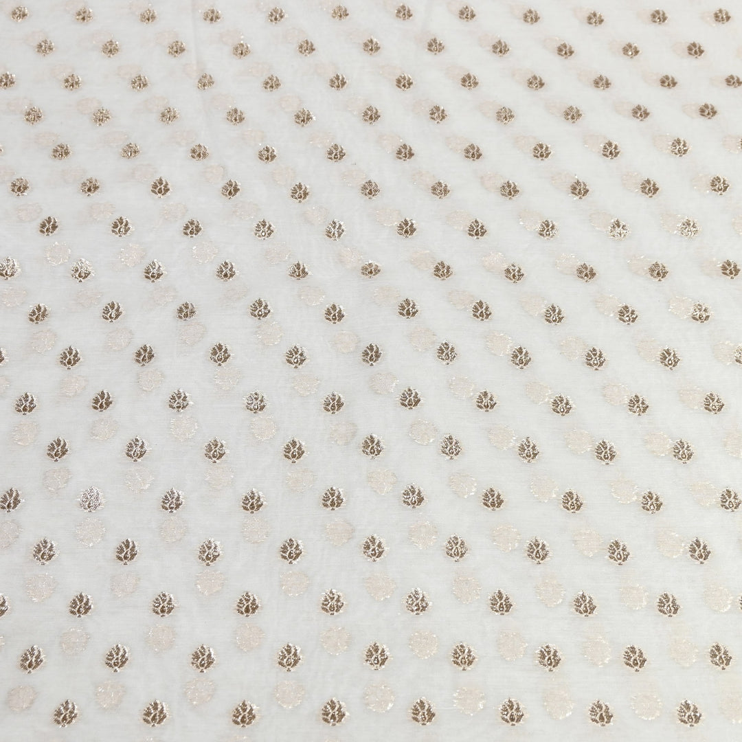 Banarasi Chanderi Buti Fabric 44" – Soft Lightweight Designer Weaving Fabric ✨-000485-4
