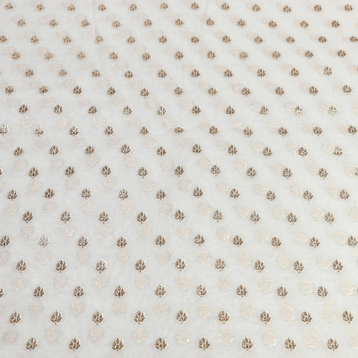 Banarasi Chanderi Buti Fabric 44" – Soft Lightweight Designer Weaving Fabric ✨-000485-4