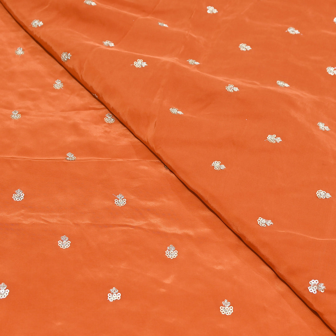 Premium Dyed Crepe Zari & Sequins Embroidery Fabric – Luxury Designer Crepe Fabric for Festive & Party Wear|KP1502-11