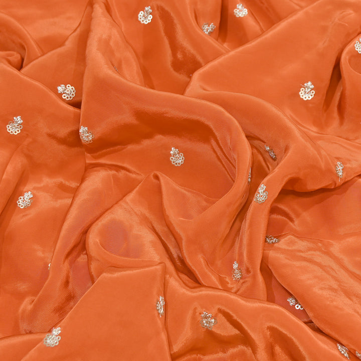 Premium Dyed Crepe Zari & Sequins Embroidery Fabric – Luxury Designer Crepe Fabric for Festive & Party Wear|KP1502-11
