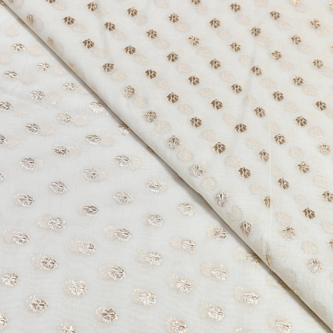 Banarasi Chanderi Buti Fabric 44" – Soft Lightweight Designer Weaving Fabric ✨-000485-4