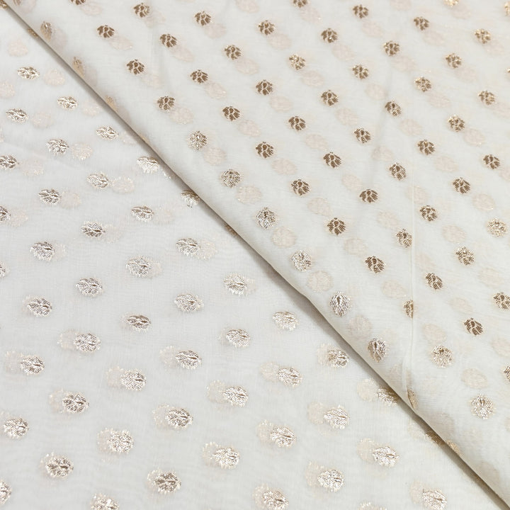 Banarasi Chanderi Buti Fabric 44" – Soft Lightweight Designer Weaving Fabric ✨-000485-4
