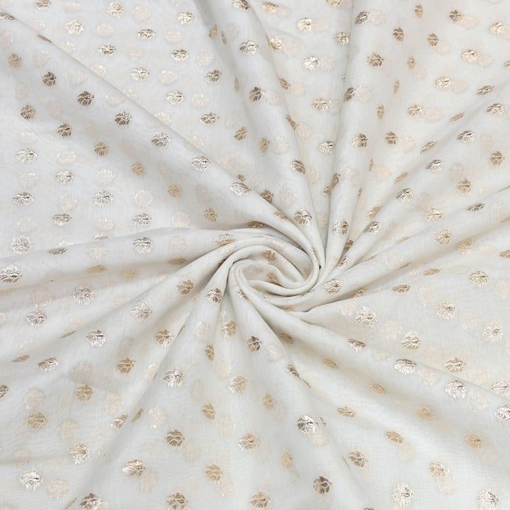 Banarasi Chanderi Buti Fabric 44" – Soft Lightweight Designer Weaving Fabric ✨-000485-4