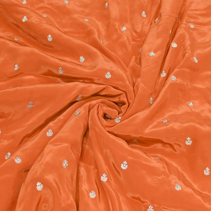 Premium Dyed Crepe Zari & Sequins Embroidery Fabric – Luxury Designer Crepe Fabric for Festive & Party Wear|KP1502-11