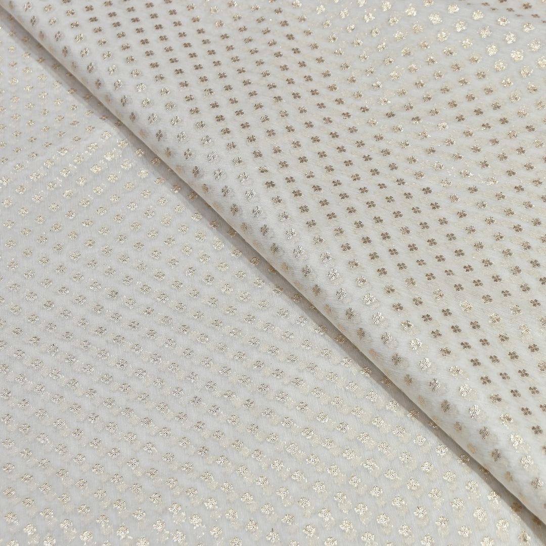 Banarasi Chanderi Buti Fabric 44" – Soft Lightweight Designer Weaving Fabric ✨-000485-5