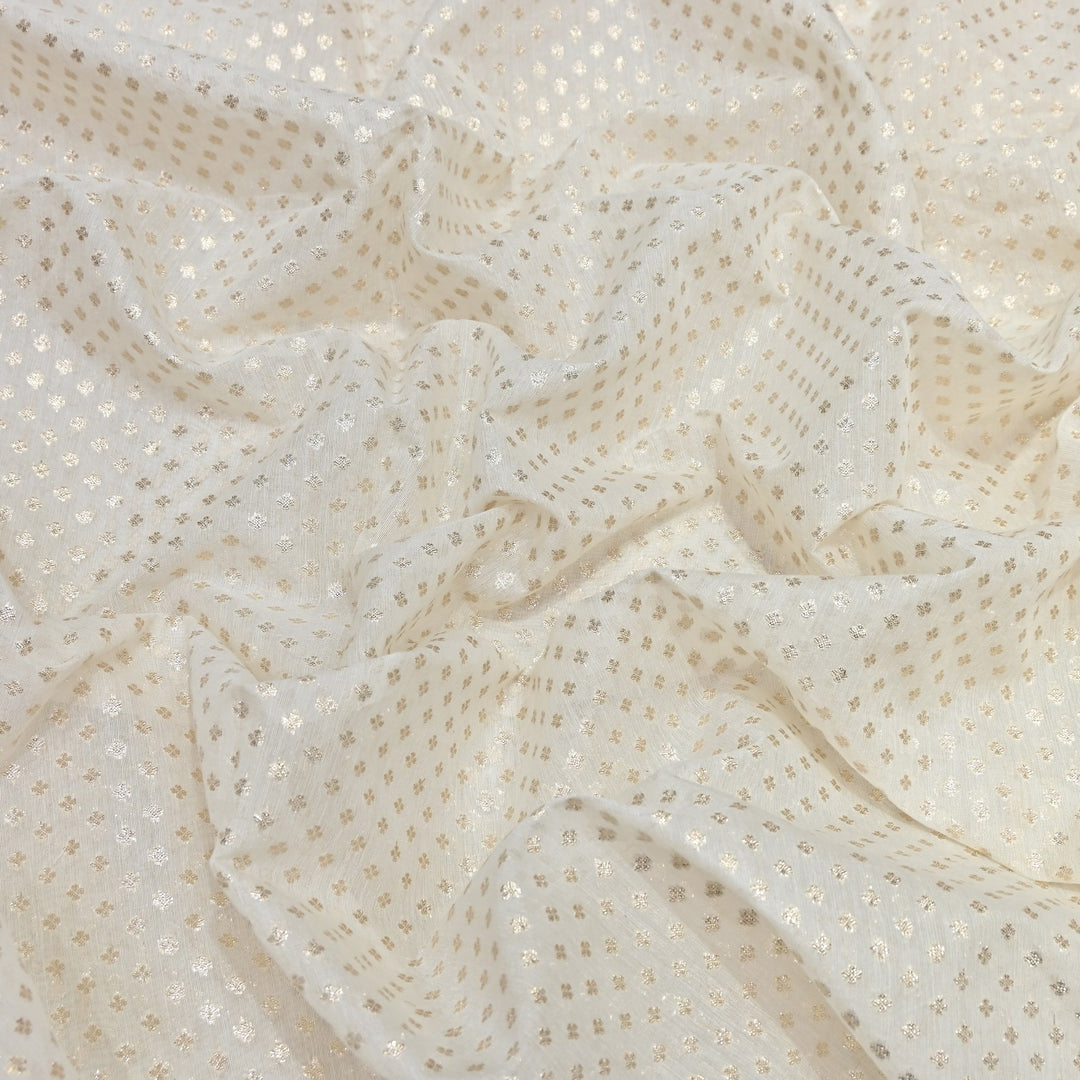 Banarasi Chanderi Buti Fabric 44" – Soft Lightweight Designer Weaving Fabric ✨-000485-5
