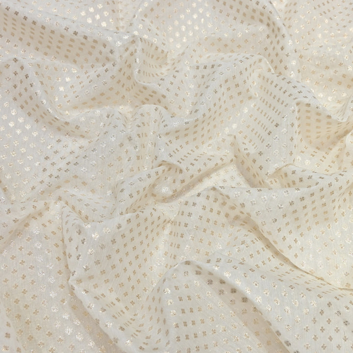 Banarasi Chanderi Buti Fabric 44" – Soft Lightweight Designer Weaving Fabric ✨-000485-5