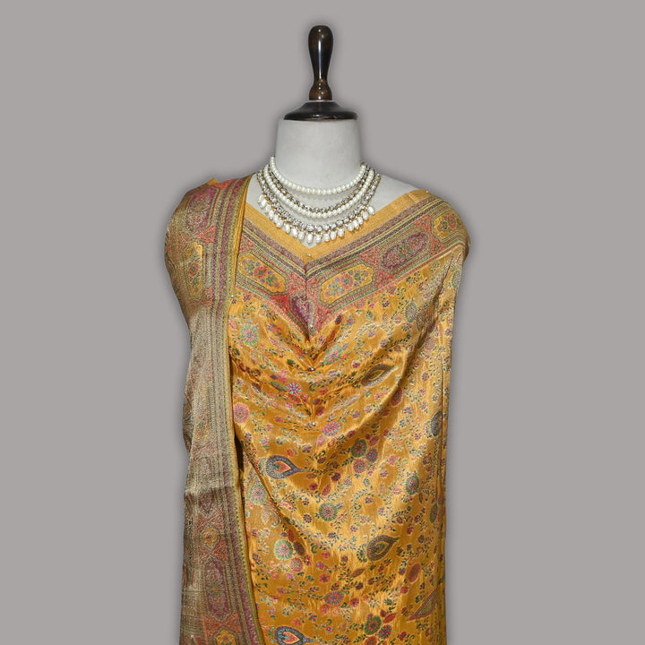 Tissue Zari Jacquard Position Embroidery Dupatta | Designer Festive Dupatta-V2855C-A