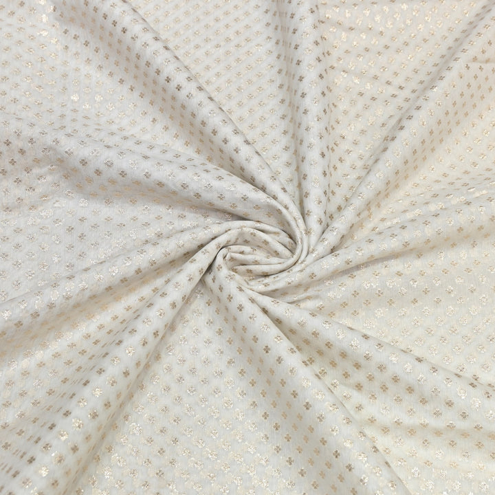 Banarasi Chanderi Buti Fabric 44" – Soft Lightweight Designer Weaving Fabric ✨-000485-5