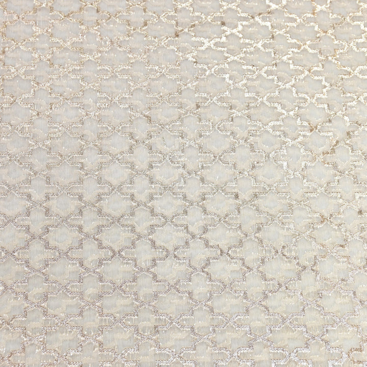 Banarasi Chanderi Geometric Jaal Fabric 44" – Elegant Designer Weave