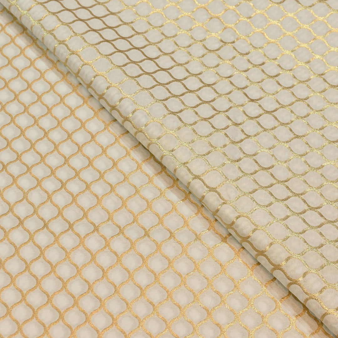 Premium Katan Dupion Silk Zari Brocade Fabric| Rich Traditional Floral & Paisley Designer Brocade | 000242 | B