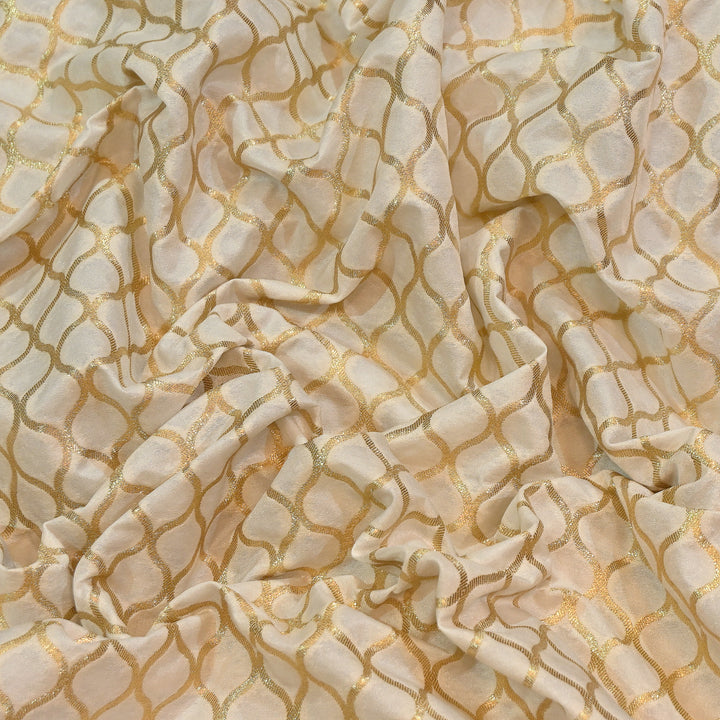 Premium Katan Dupion Silk Zari Brocade Fabric| Rich Traditional Floral & Paisley Designer Brocade | 000242 | B