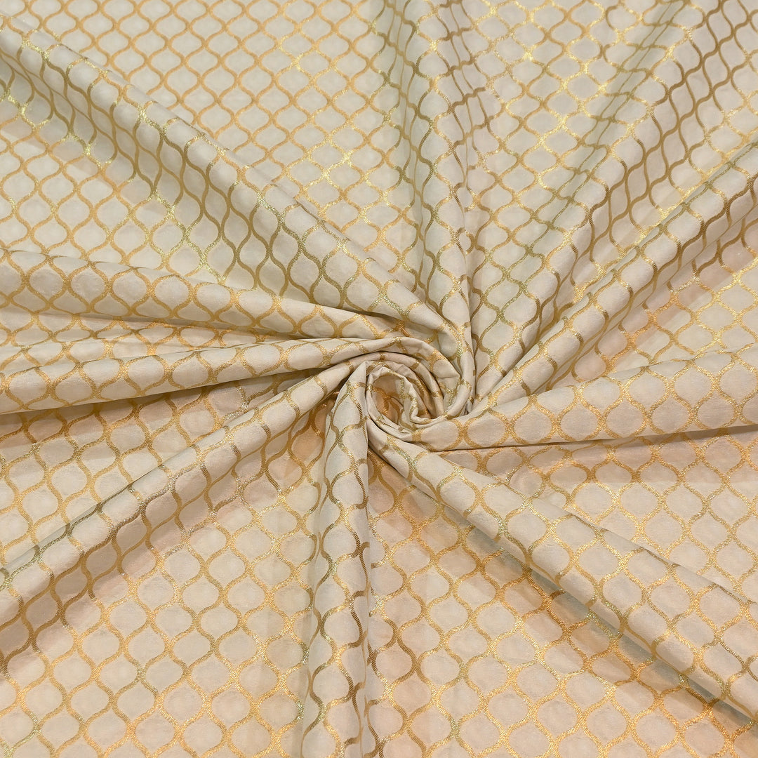 Premium Katan Dupion Silk Zari Brocade Fabric| Rich Traditional Floral & Paisley Designer Brocade | 000242 | B