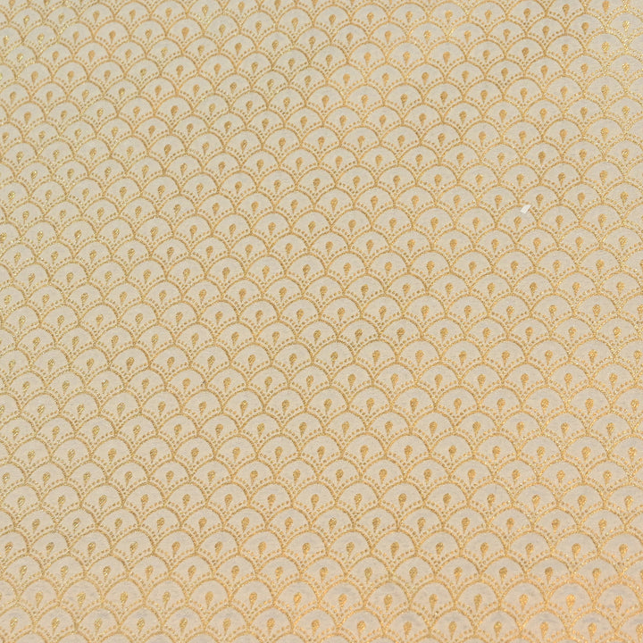 Premium Katan Dupion Silk Zari Brocade Fabric| Rich Traditional Floral & Paisley Designer Brocade | 000242 | C