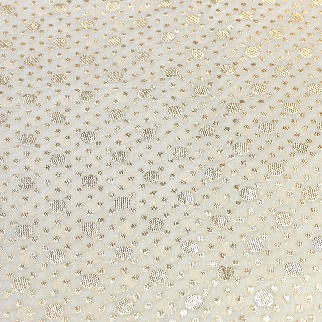 Banarasi Zari Polka Dot Chanderi Fabric 44" – Elegant Designer Weave-000485-7