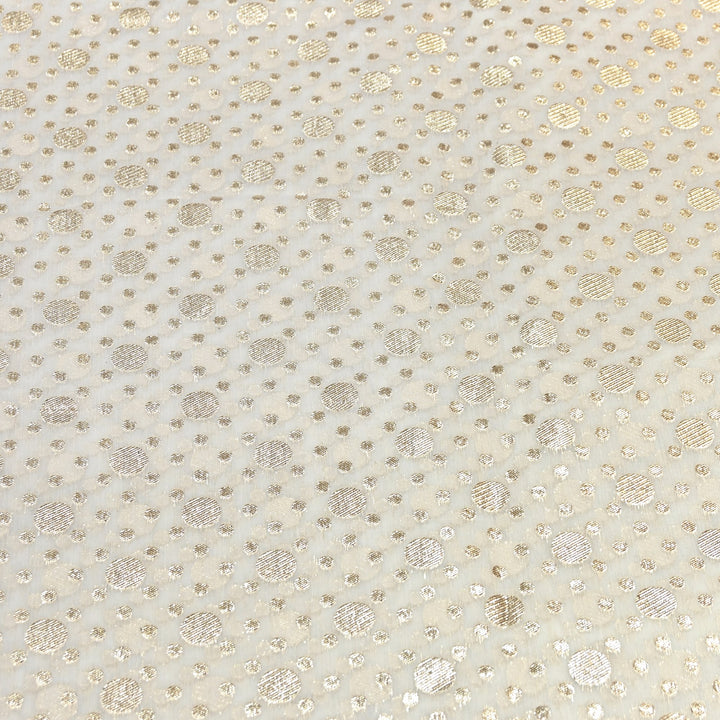 Banarasi Zari Polka Dot Chanderi Fabric 44" – Elegant Designer Weave-000485-7