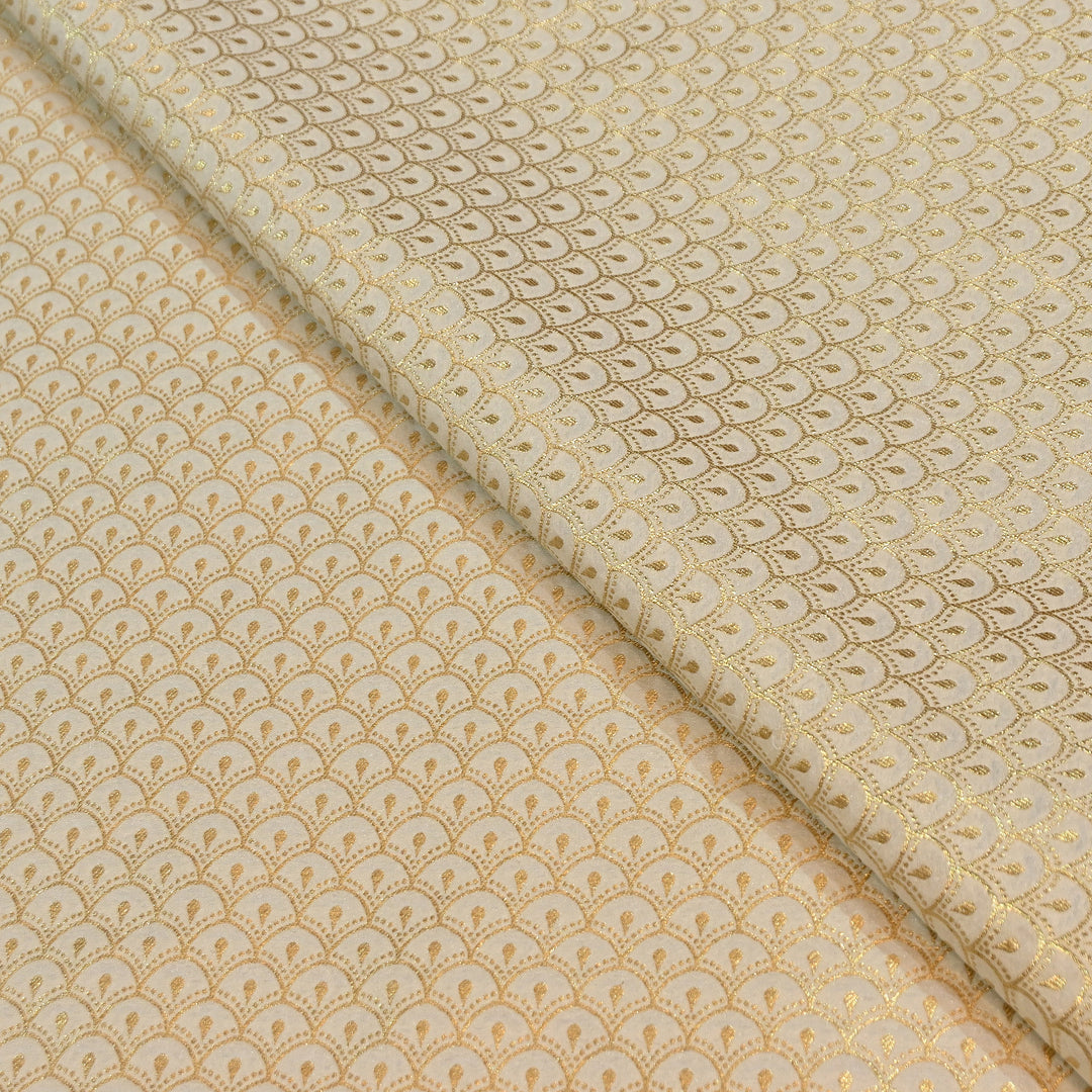 Premium Katan Dupion Silk Zari Brocade Fabric| Rich Traditional Floral & Paisley Designer Brocade | 000242 | C