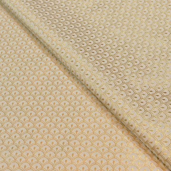 Premium Katan Dupion Silk Zari Brocade Fabric| Rich Traditional Floral & Paisley Designer Brocade | 000242 | C