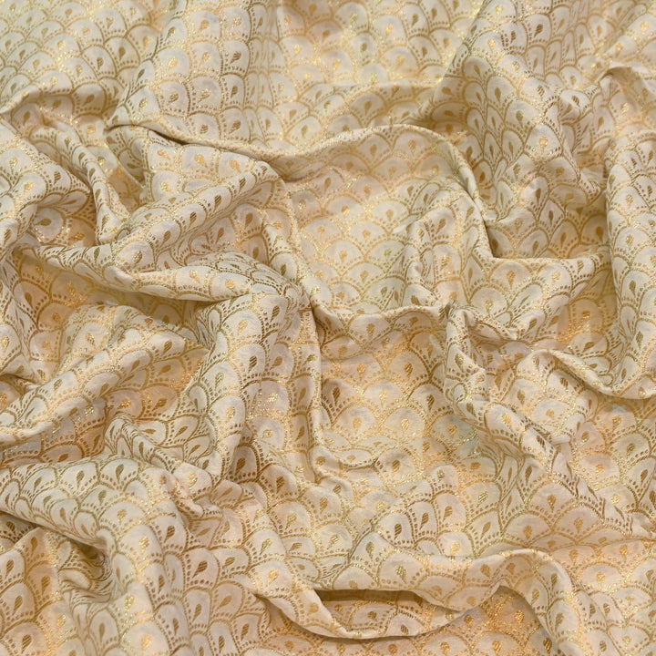 Premium Katan Dupion Silk Zari Brocade Fabric| Rich Traditional Floral & Paisley Designer Brocade | 000242 | C