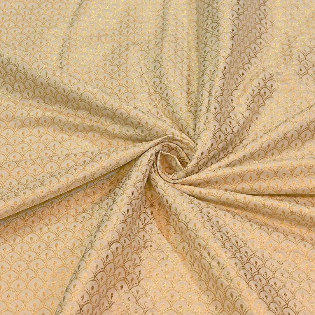 Premium Katan Dupion Silk Zari Brocade Fabric| Rich Traditional Floral & Paisley Designer Brocade | 000242 | C
