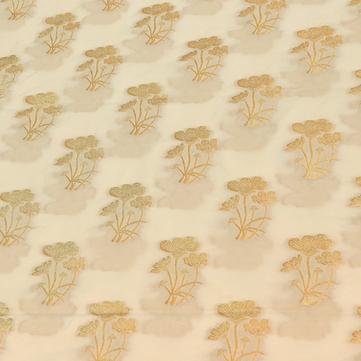 Premium Katan Dupion Silk Zari Brocade Fabric| Rich Traditional Floral & Paisley Designer Brocade | 000242 | D