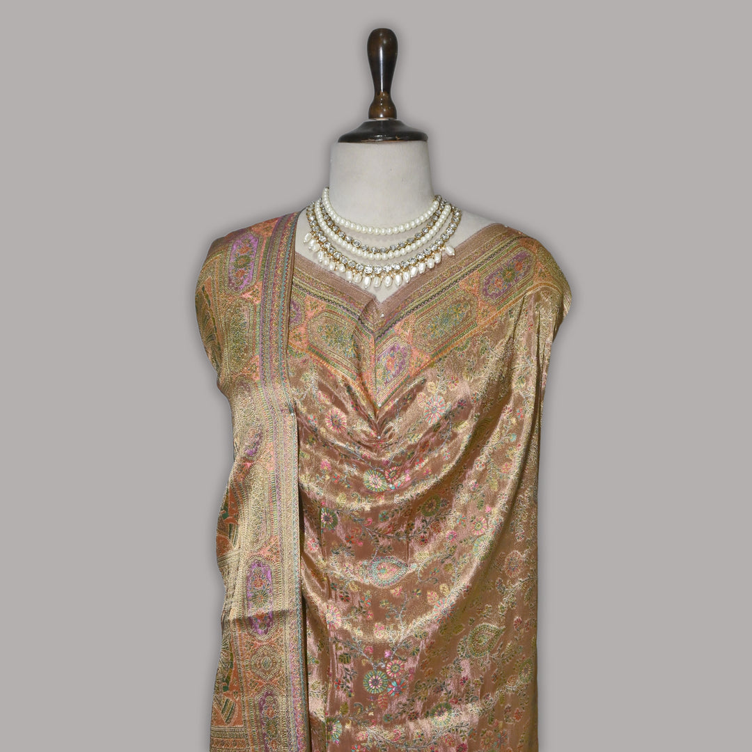 Tissue Zari Jacquard Position Embroidery Dupatta | Designer Festive Dupatta-V2855C-A1