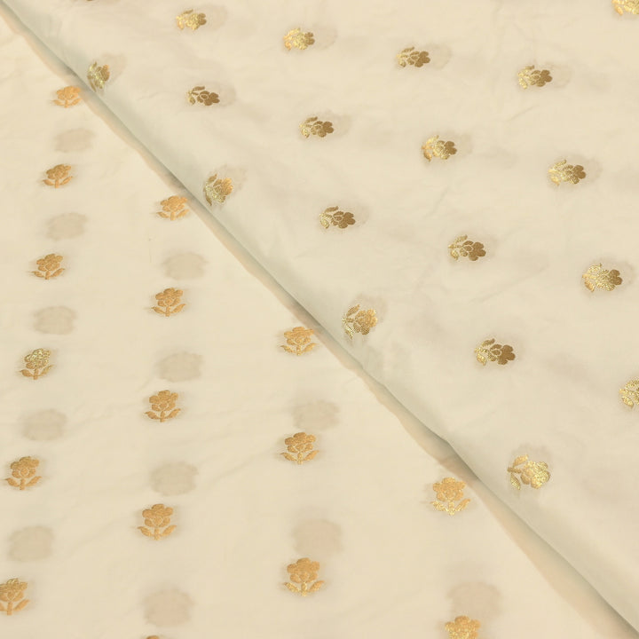 Premium Katan Dupion Silk Zari Brocade Fabric| Rich Traditional Floral & Paisley Designer Brocade | 000242 | F