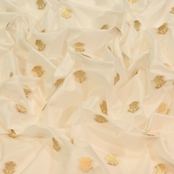 Premium Katan Dupion Silk Zari Brocade Fabric| Rich Traditional Floral & Paisley Designer Brocade | 000242 | F