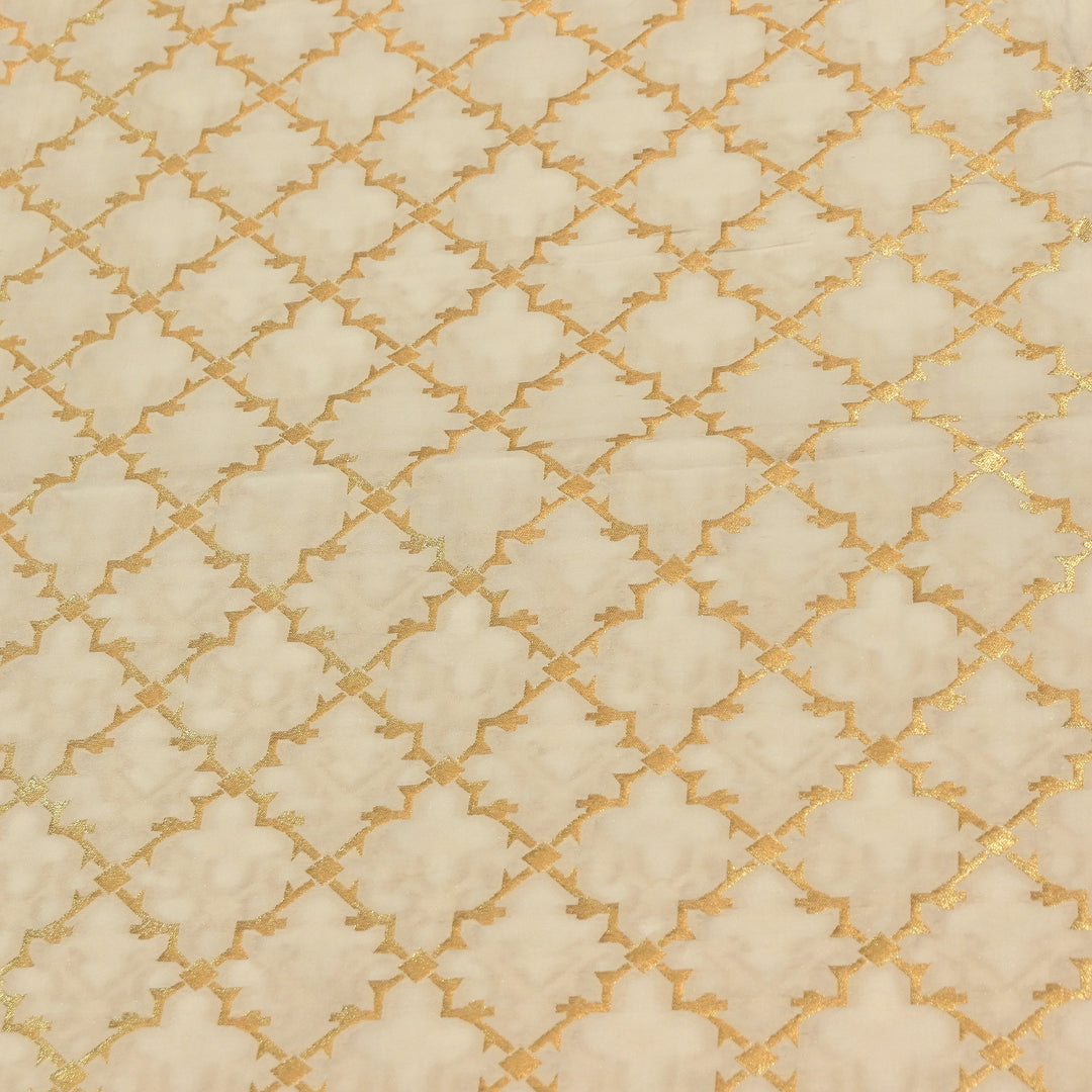 Premium Katan Dupion Silk Zari Brocade Fabric| Rich Traditional Floral & Paisley Designer Brocade | 000242 | H