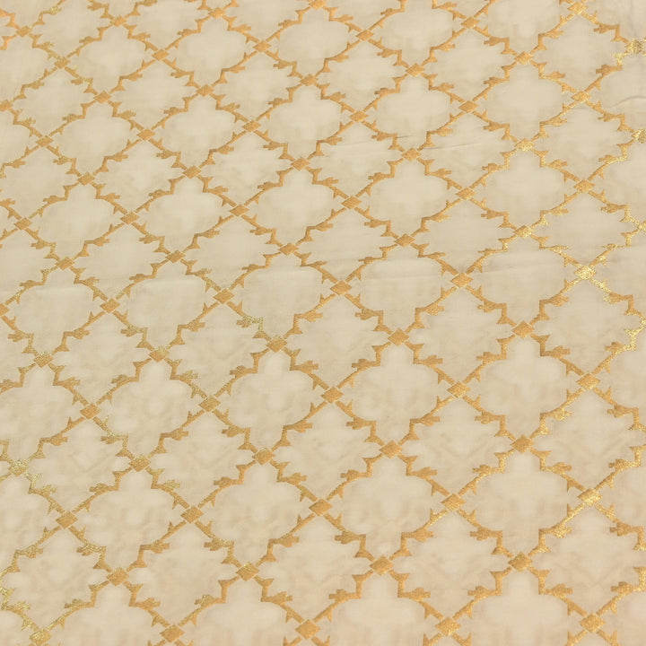 Premium Katan Dupion Silk Zari Brocade Fabric| Rich Traditional Floral & Paisley Designer Brocade | 000242 | H
