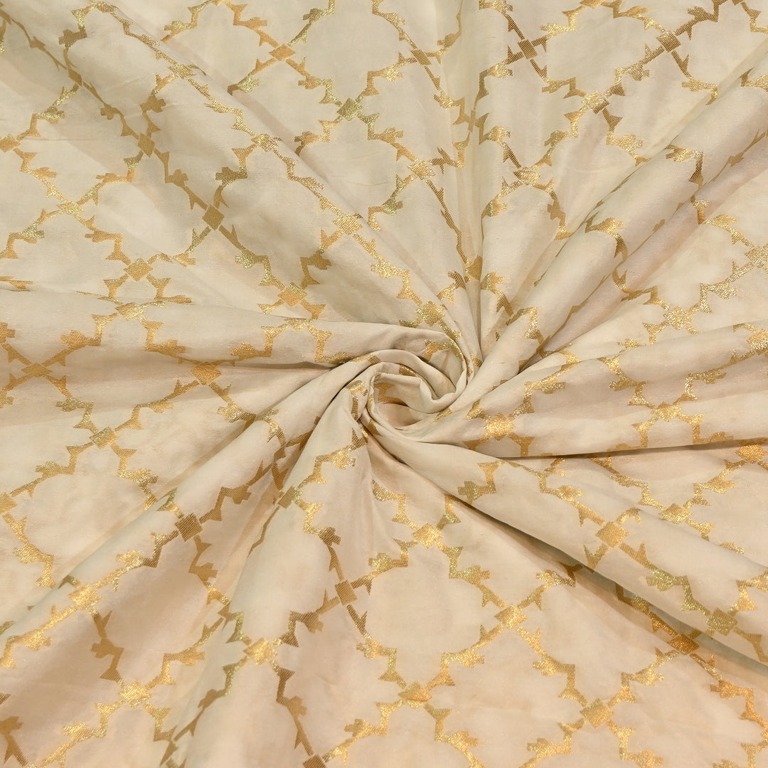 Premium Katan Dupion Silk Zari Brocade Fabric| Rich Traditional Floral & Paisley Designer Brocade | 000242 | H