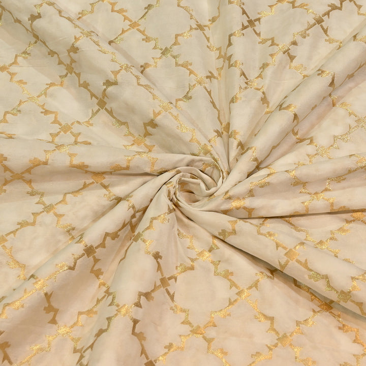 Premium Katan Dupion Silk Zari Brocade Fabric| Rich Traditional Floral & Paisley Designer Brocade | 000242 | H