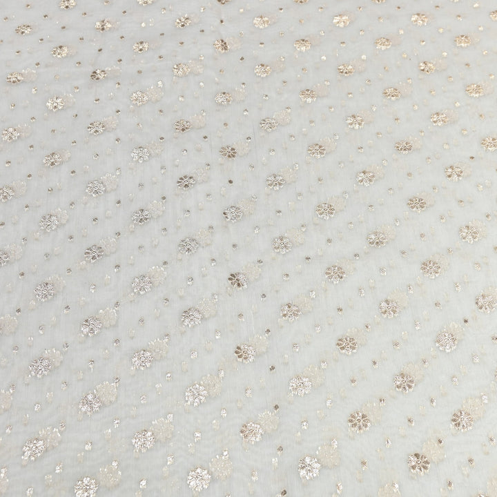 Banarasi Chanderi Buti Fabric 44" – Soft Lightweight Designer Weaving Fabric-000485-11