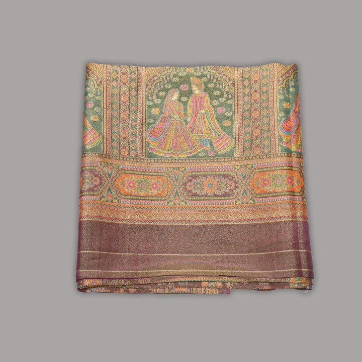 Tissue Zari Jacquard Position Embroidery Dupatta | Designer Festive Dupatta-V2855C-A1