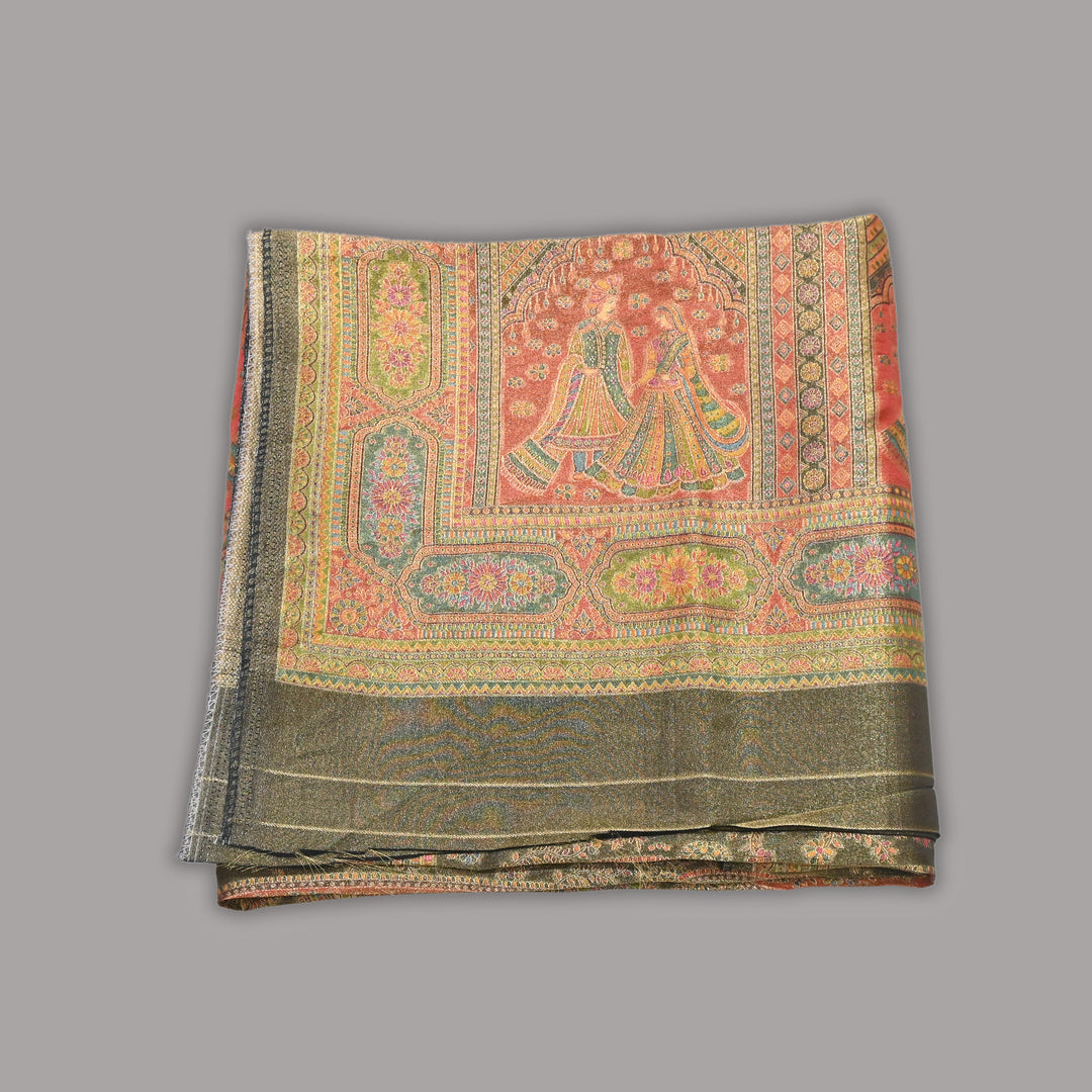 Tissue Zari Jacquard Position Embroidery Dupatta | Designer Festive Dupatta-V2855C-A2