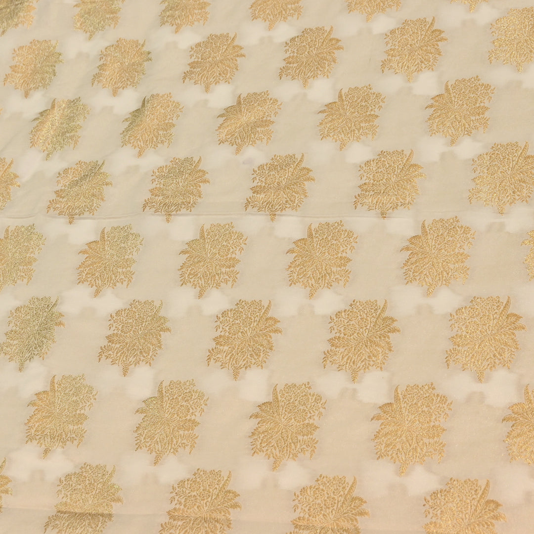 Premium Katan Dupion Silk Zari Brocade Fabric| Rich Traditional Floral & Paisley Designer Brocade | 000242 | I