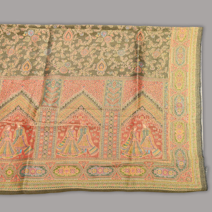 Tissue Zari Jacquard Position Embroidery Dupatta | Designer Festive Dupatta-V2855C-A2
