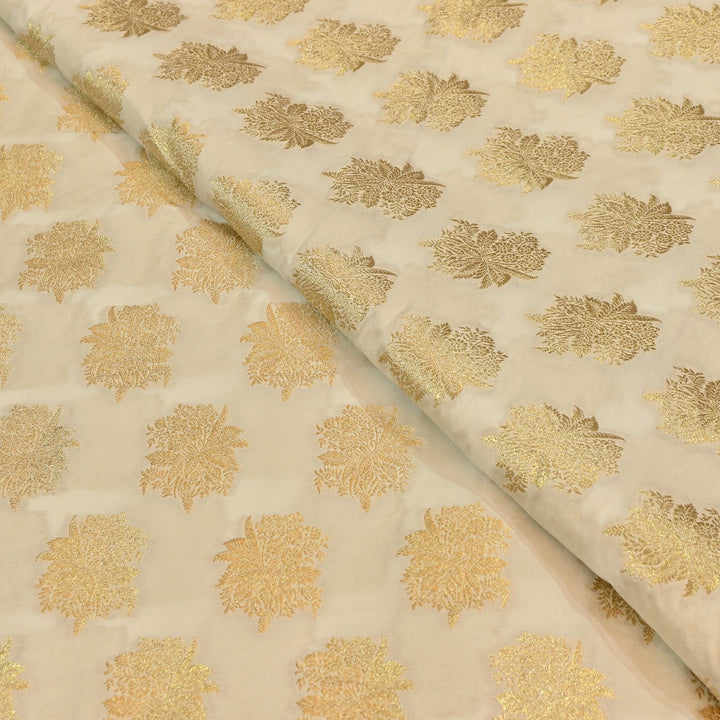 Premium Katan Dupion Silk Zari Brocade Fabric| Rich Traditional Floral & Paisley Designer Brocade | 000242 | I