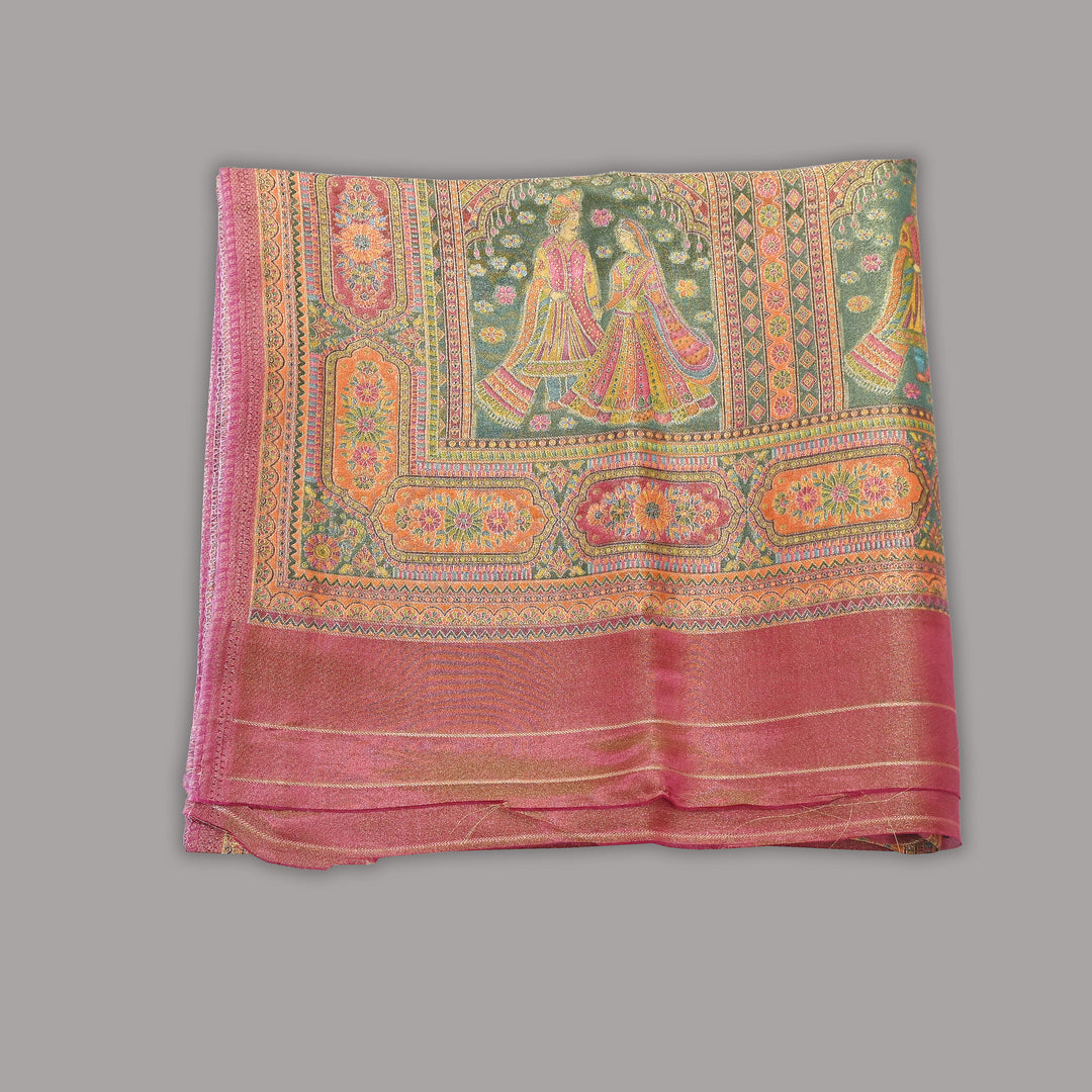 Tissue Zari Jacquard Position Embroidery Dupatta | Designer Festive Dupatta-V2855C-A3