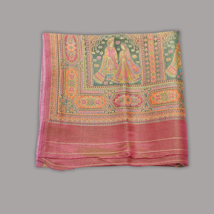 Tissue Zari Jacquard Position Embroidery Dupatta | Designer Festive Dupatta-V2855C-A3