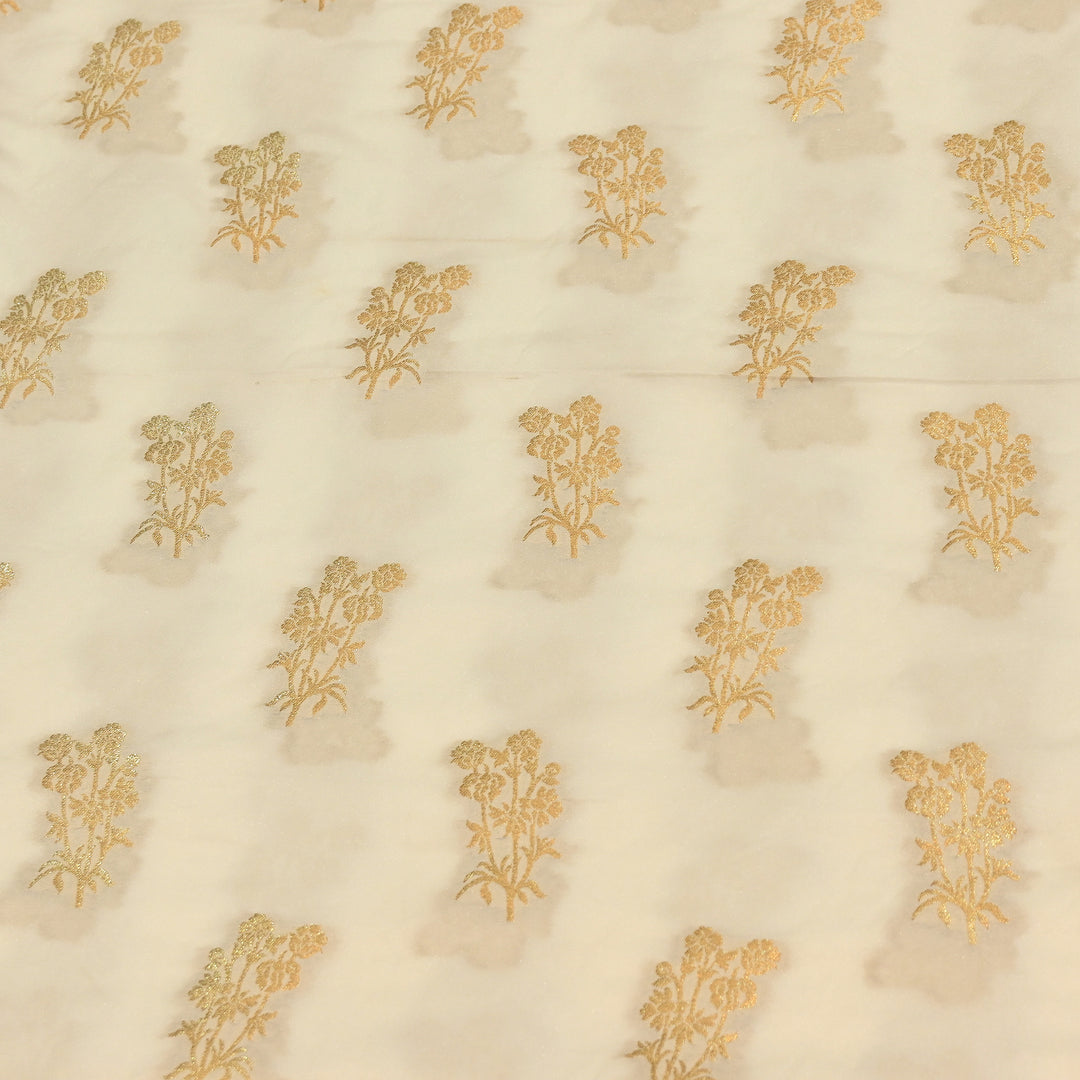 Premium Katan Dupion Silk Zari Brocade Fabric| Rich Traditional Floral & Paisley Designer Brocade | 000242 | J