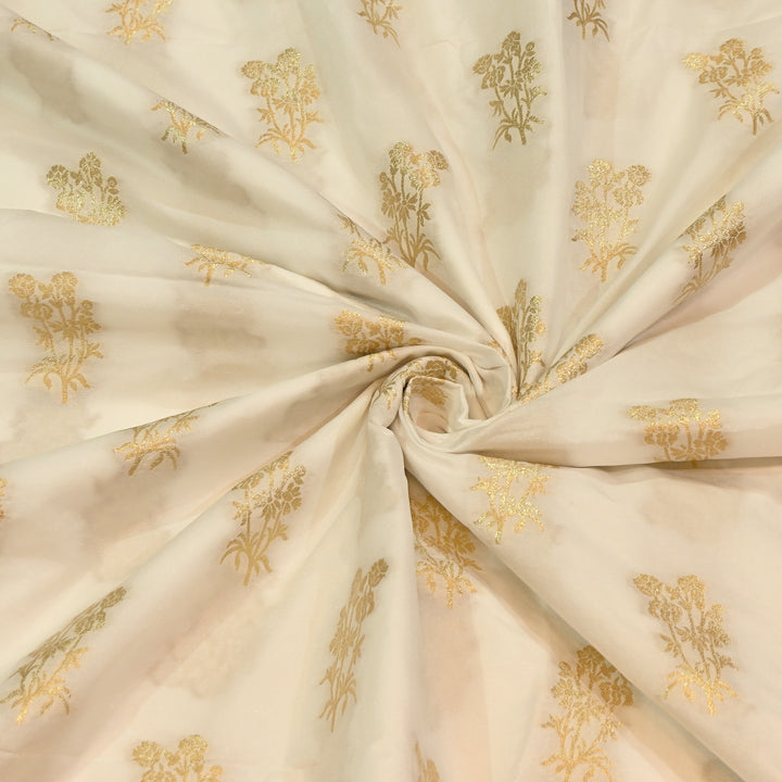 Premium Katan Dupion Silk Zari Brocade Fabric| Rich Traditional Floral & Paisley Designer Brocade | 000242 | J