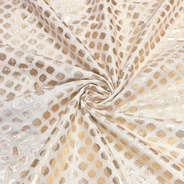 Banarasi Chanderi Buti Fabric 44" – Soft Lightweight Designer Weaving Fabric ✨-000485-12