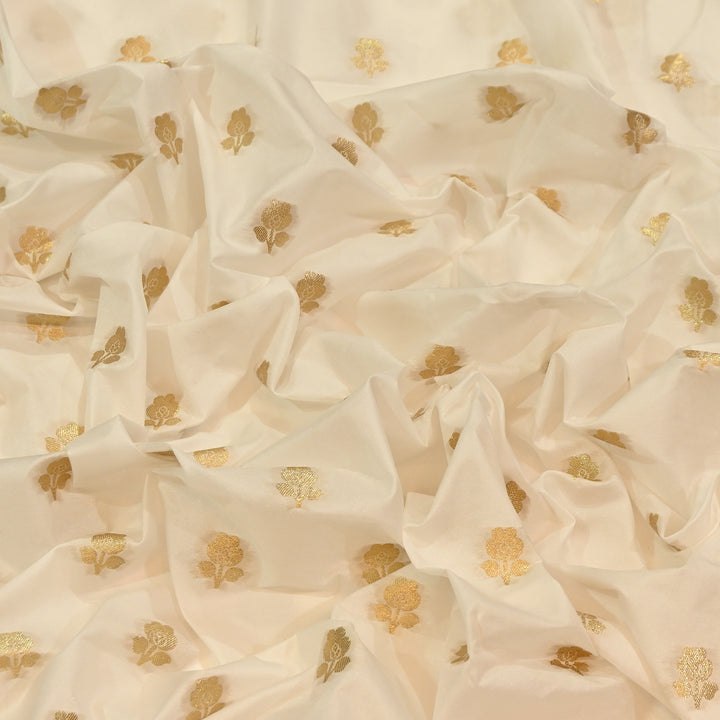 Premium Katan Dupion Silk Zari Brocade Fabric| Rich Traditional Floral & Paisley Designer Brocade | 000242 | L