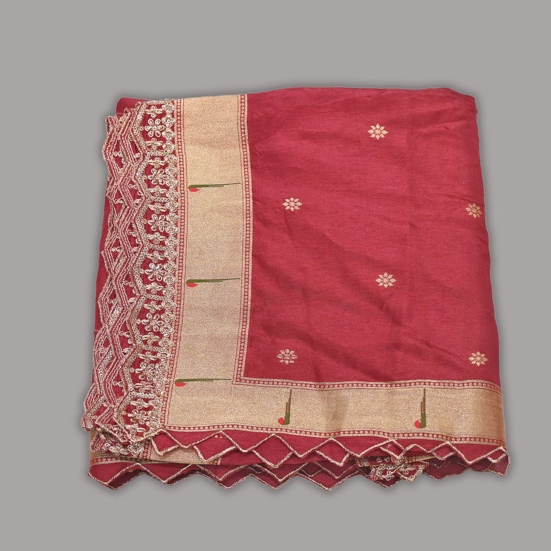 Dola Silk Zari Jacquard Dupatta | Designer Ethnic Dupatta -B88333-C
