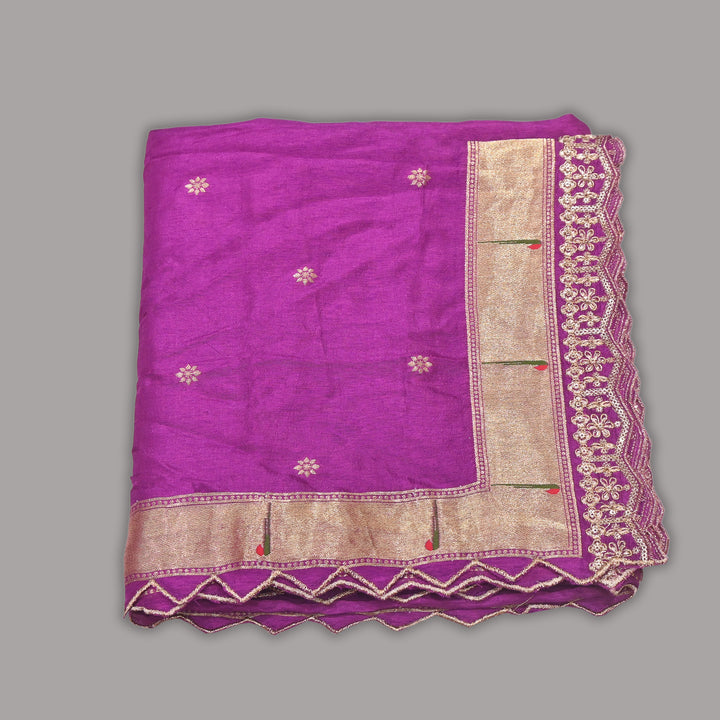 Dola Silk Zari Jacquard Dupatta | Designer Ethnic Dupatta -B88333-A
