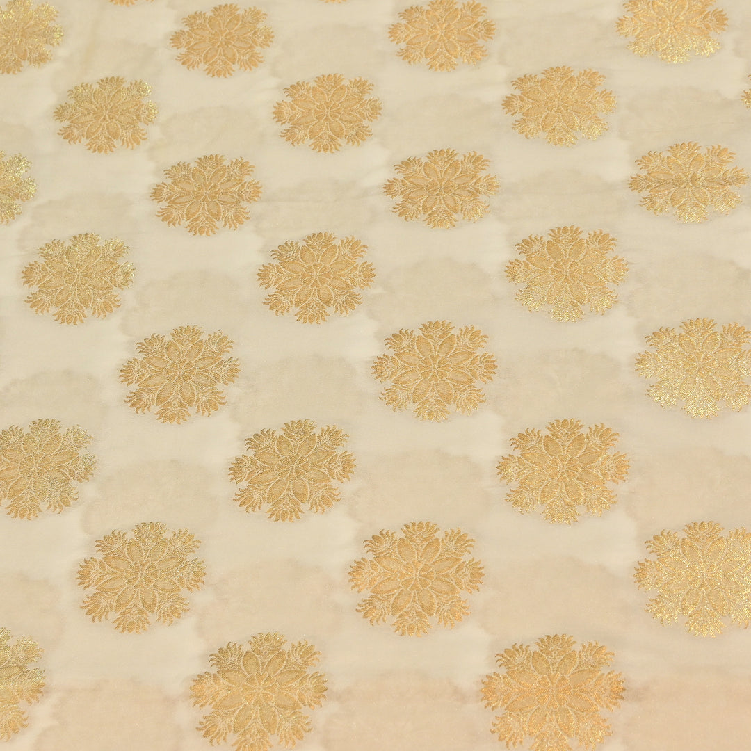 Premium Katan Dupion Silk Zari Brocade Fabric| Rich Traditional Floral & Paisley Designer Brocade | 000242 | M
