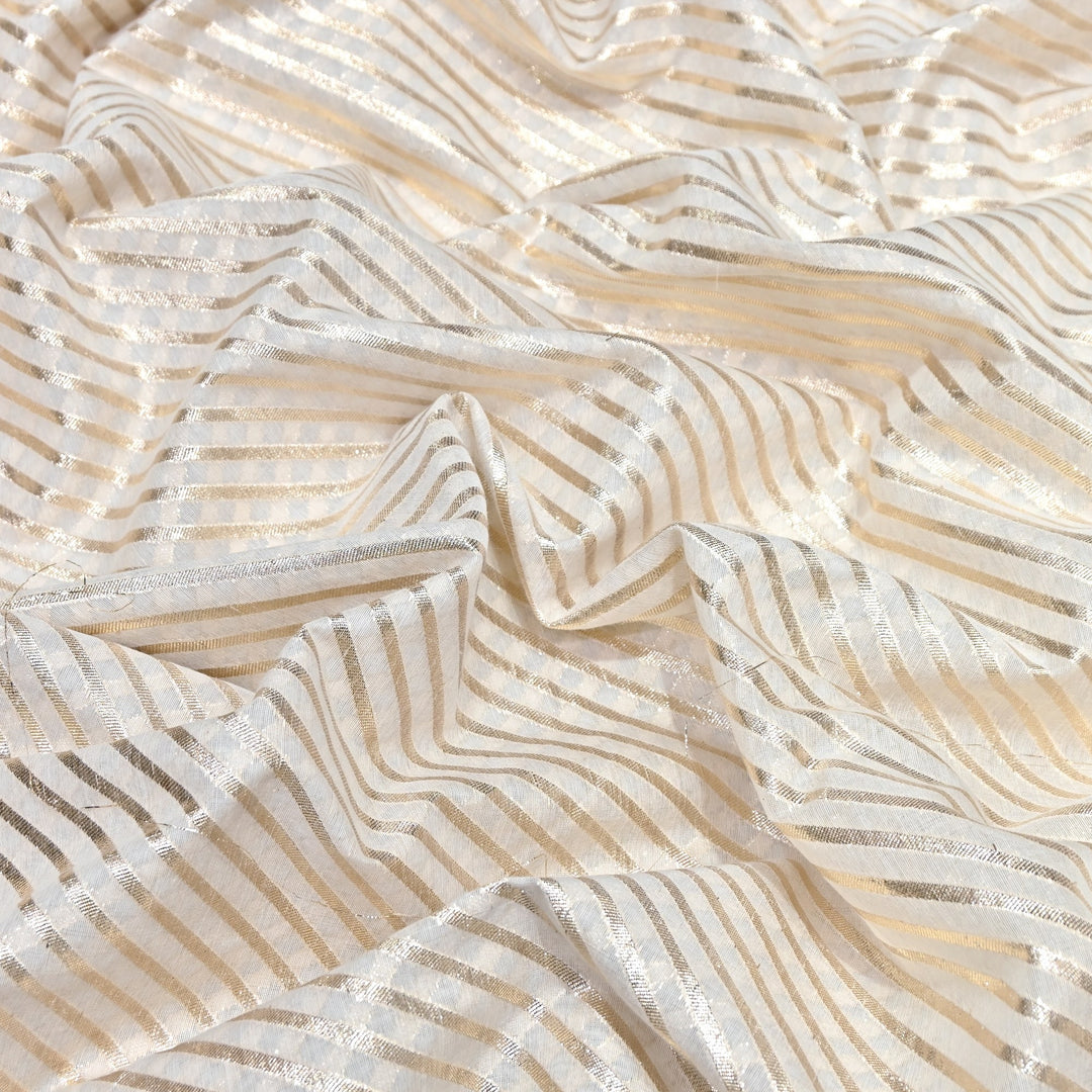 Banarasi Chanderi Zari Fabric 44" – Elegant Designer Weave-000485-14
